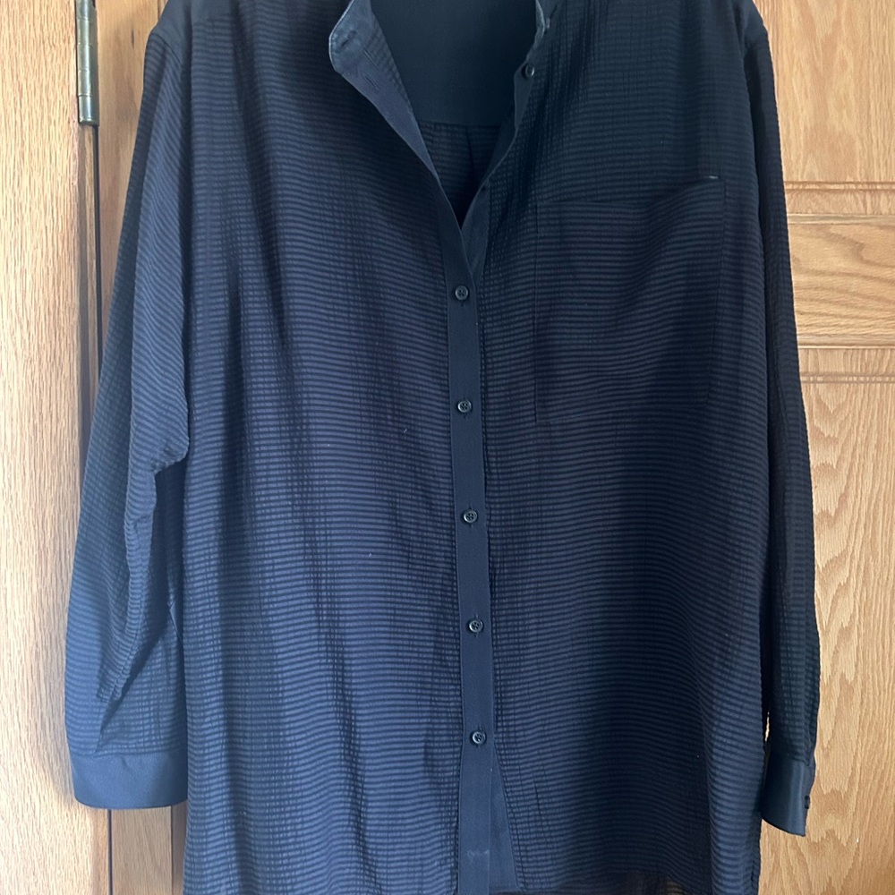 All Saints Black Button Down Shirt